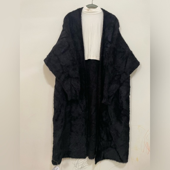Black Soft Cashmere Mink Long Sweater